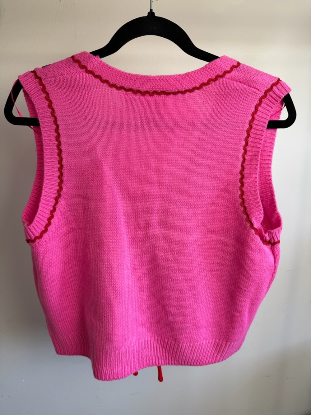 Sold Care Bears Bright Pink Heart & Sequin Knit Vest - Picture 3 of 3